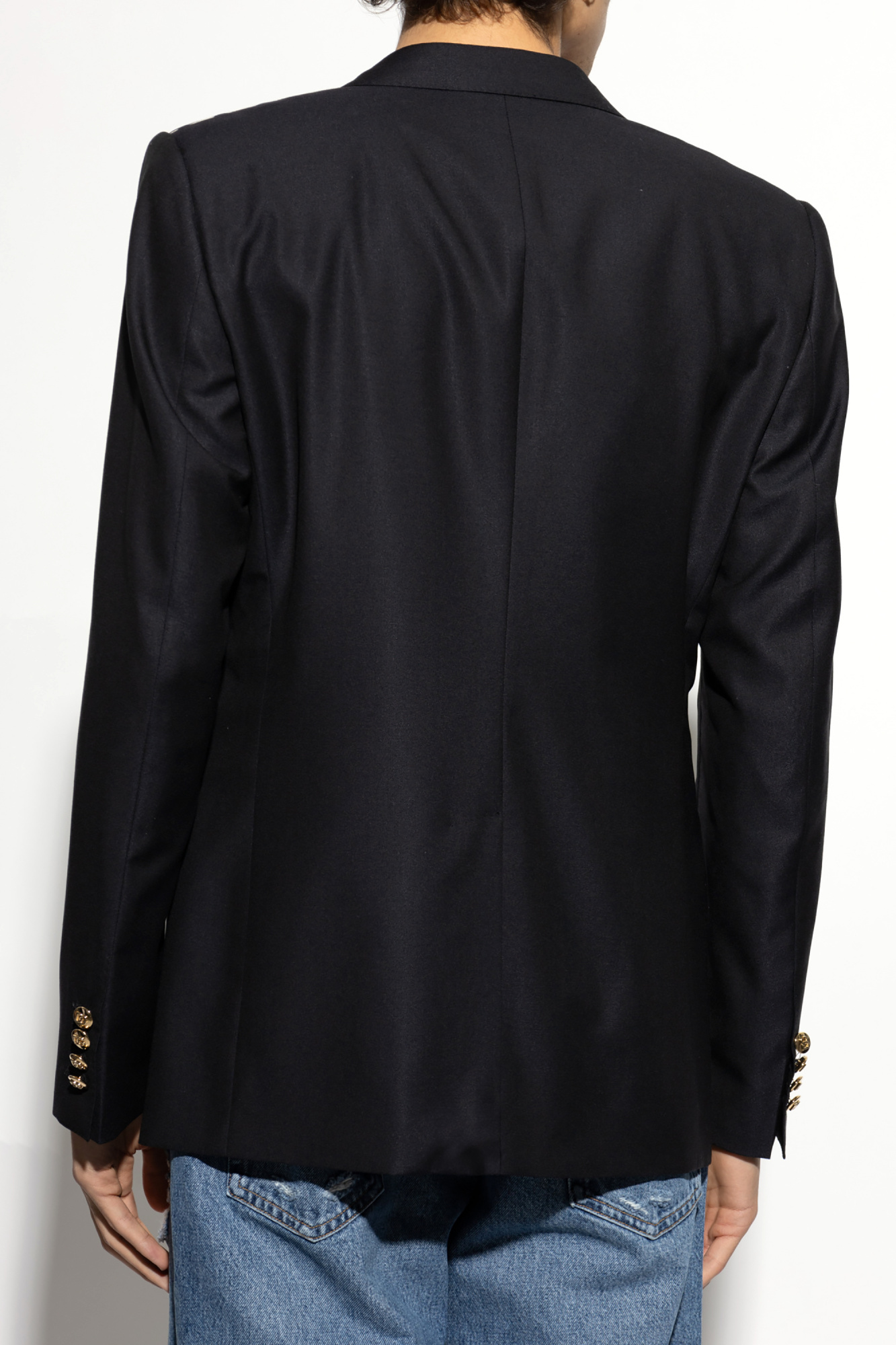 Black Wool blazer with appliqué Dolce & Gabbana - Vitkac AS